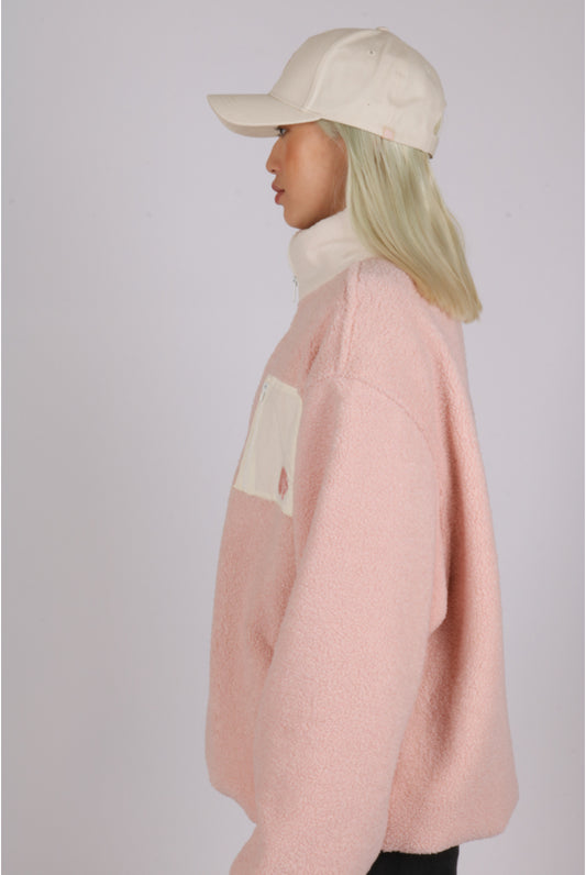 Alaska essential chill borg jacket in soft pink