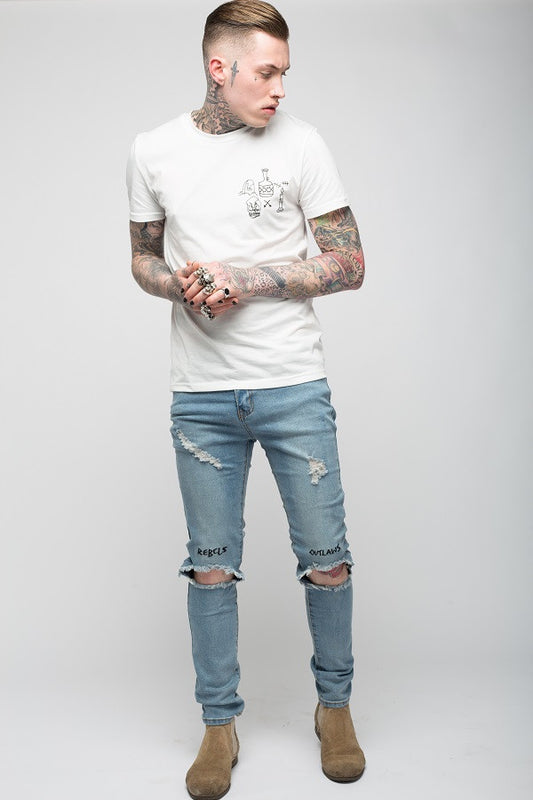 Roadies of 66 - Rebels & Outlaws distressed skinnies