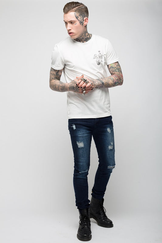 Roadies of 66 - Destroyer Indigo skinnies with all over distressing