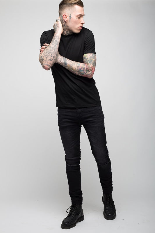 Roadies of 66 - Rebels & Outlaws distressed skinnies in washed black