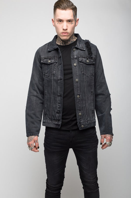 Roadies of 66 - Harley denim jacket with zips & distessing
