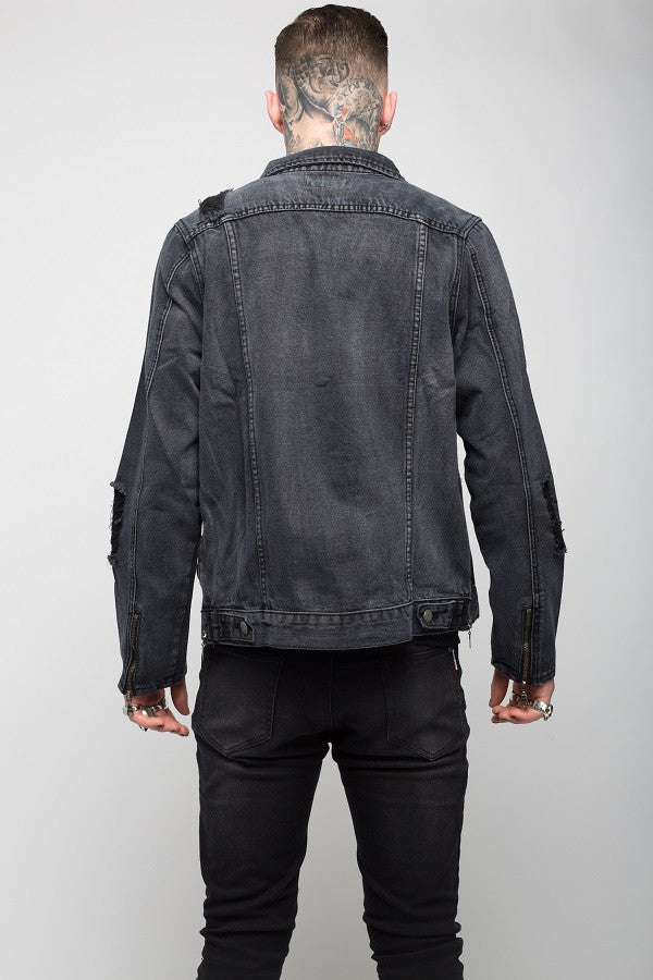 Roadies of 66 - Harley denim jacket with zips & distessing