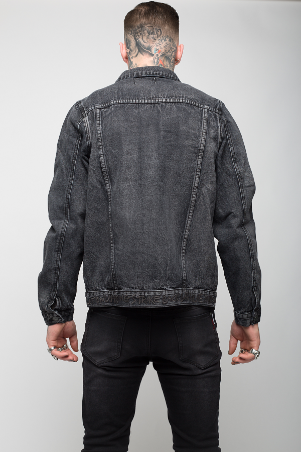 Roadies of 66 - Rebels & Outlaws embroidered black denim jacket