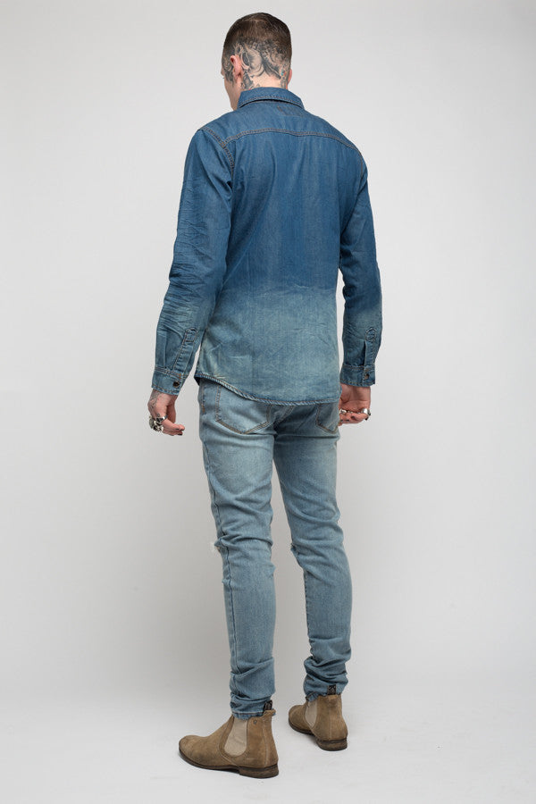 Roadies of 66 - Convict dip dyed indigo denim shirt