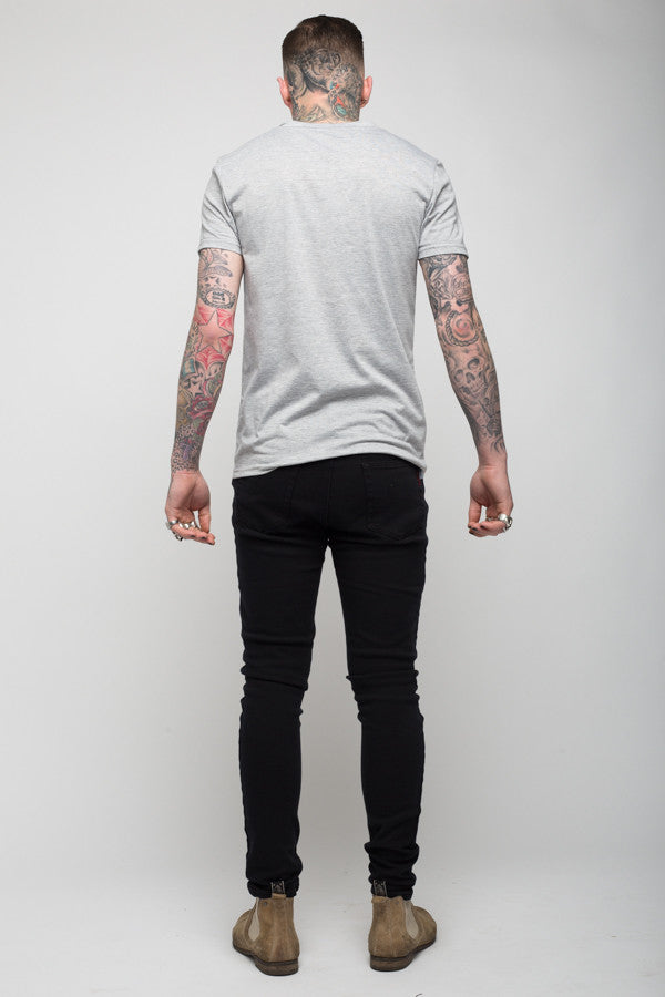 Roadies of 66 - Candle of death grey marl tee