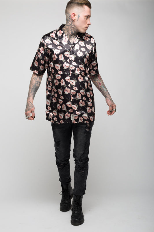 Roadies of 66 - Riot skinny jeans in acid wash black with distressing