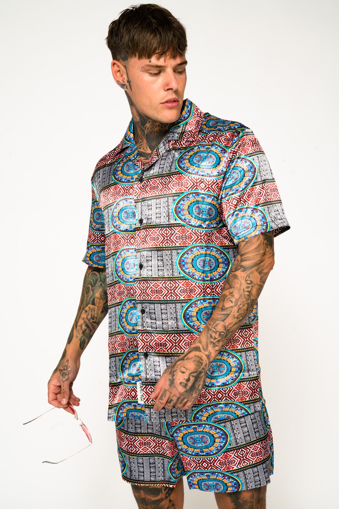 Roadies of 66 - Aztec Print Revere Collar Shirt