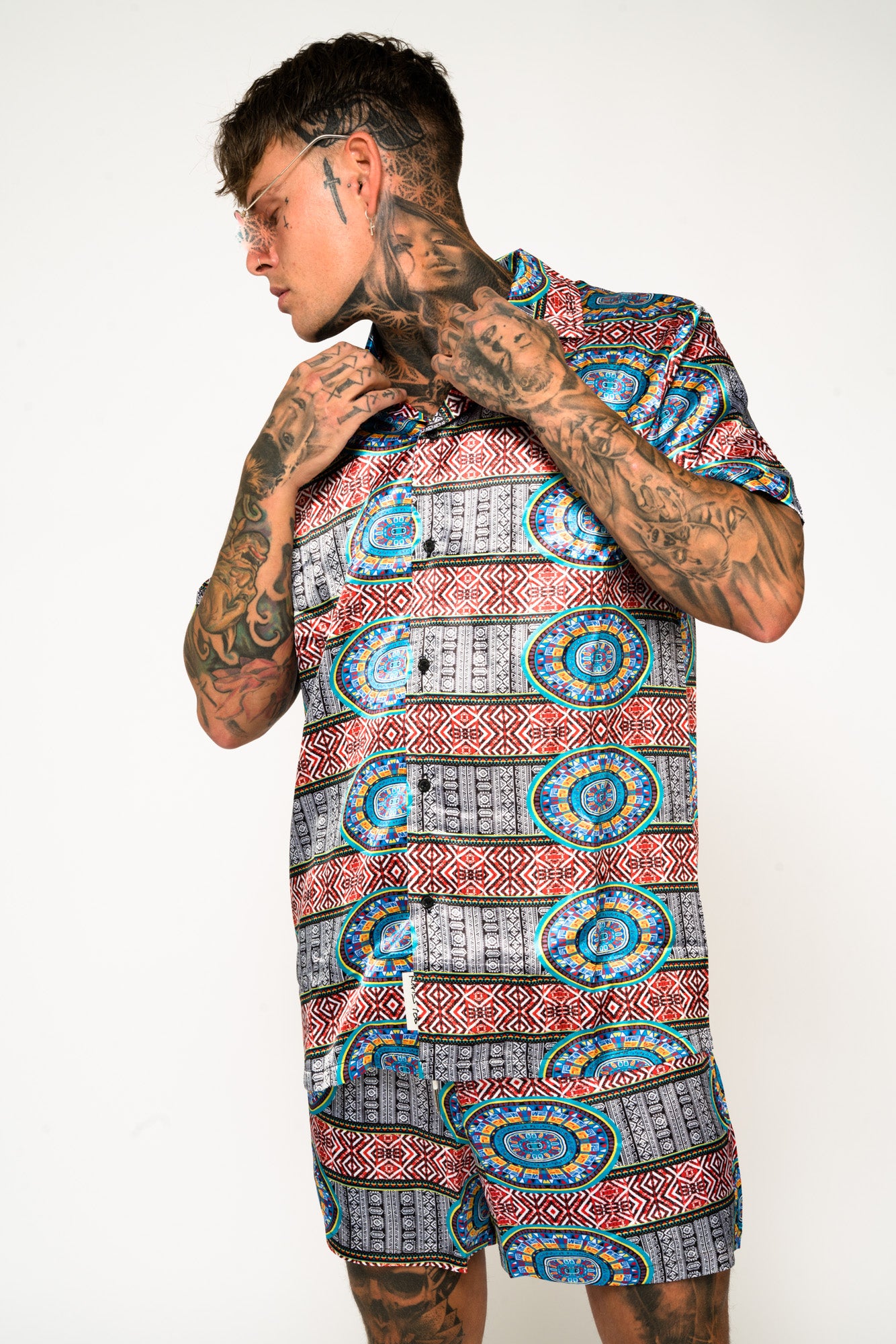 Roadies of 66 - Aztec Print Revere Collar Shirt