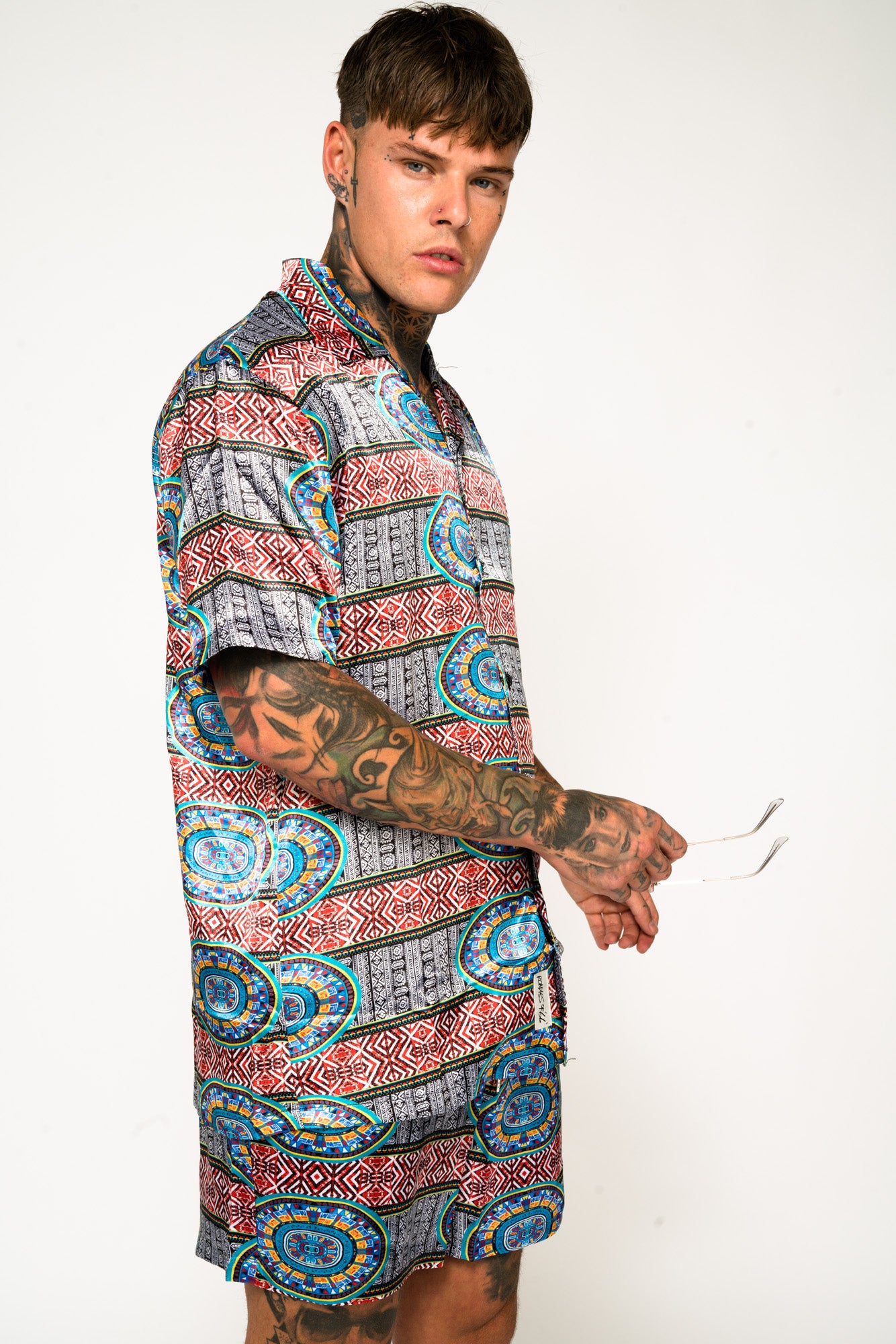 Roadies of 66 - Aztec Print Revere Collar Shirt
