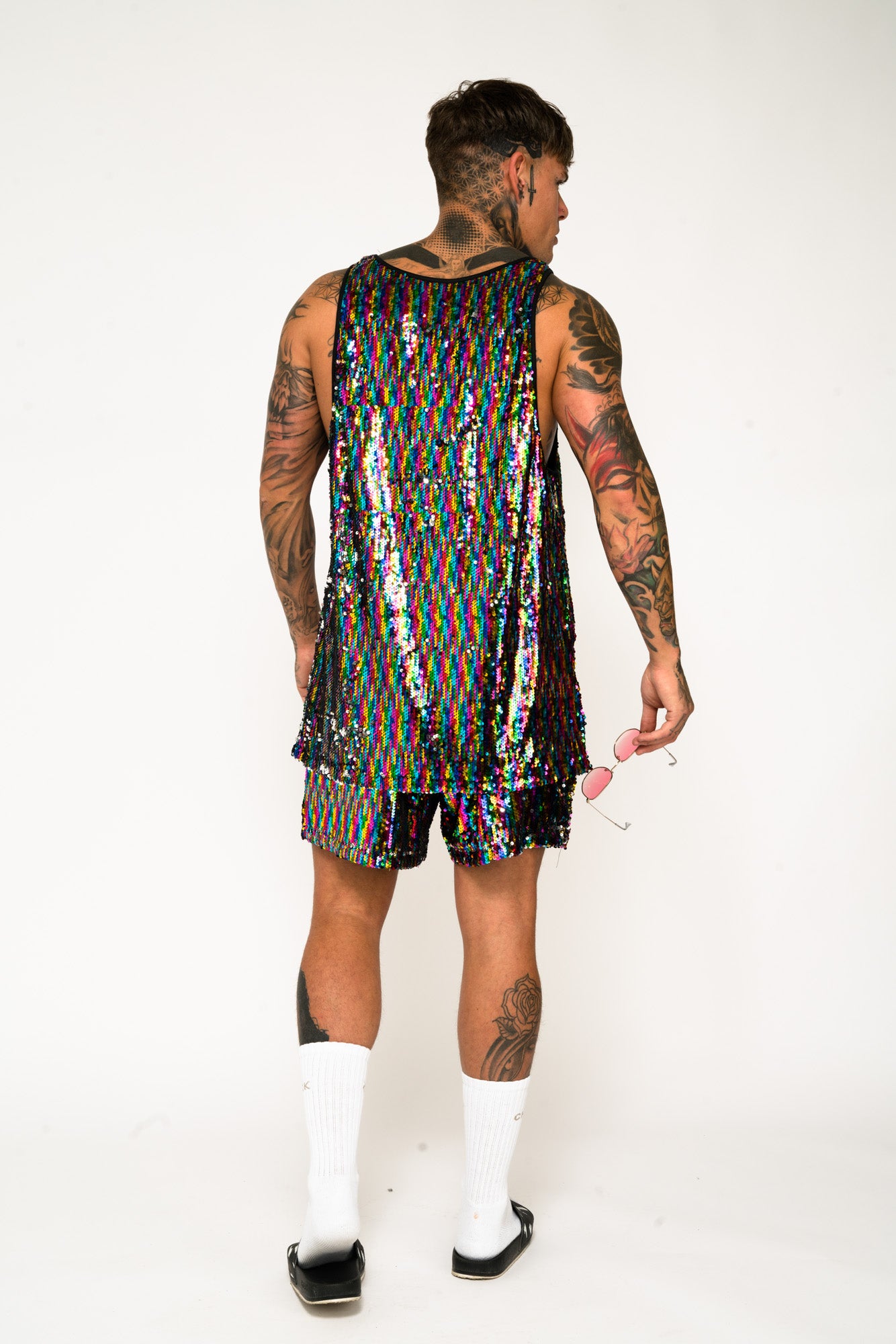 Roadies of 66 Oversized Rainbow Sequin Vest