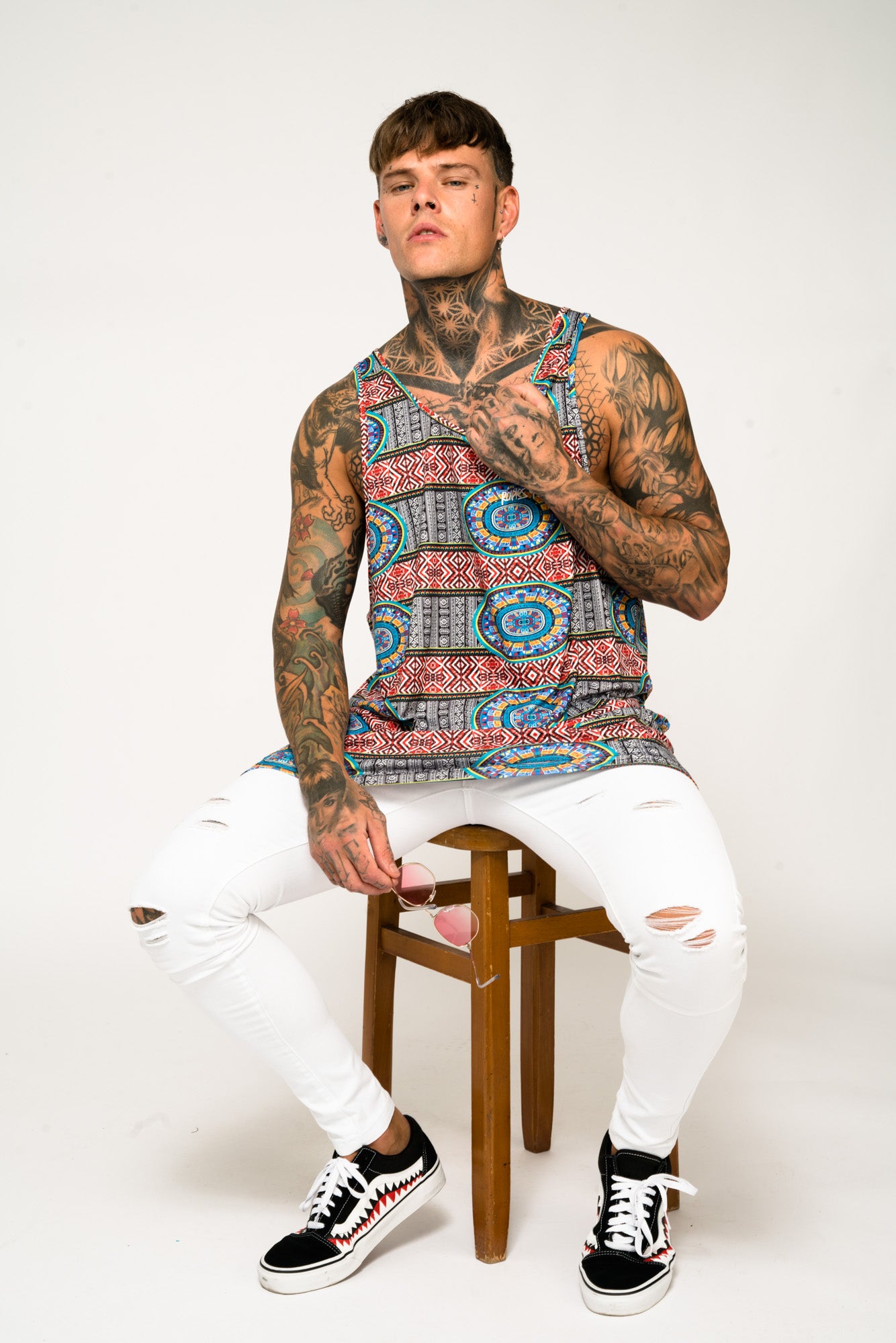 Roadies of 66 - Oversized Aztec Print Vest