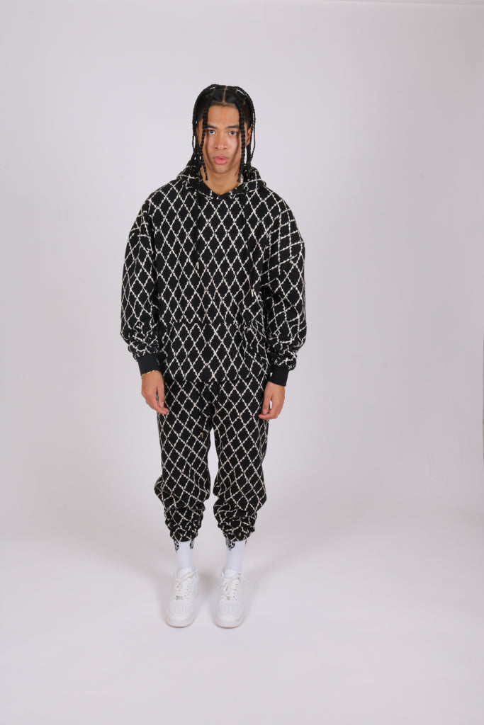 Oversized hoodie in monogram print