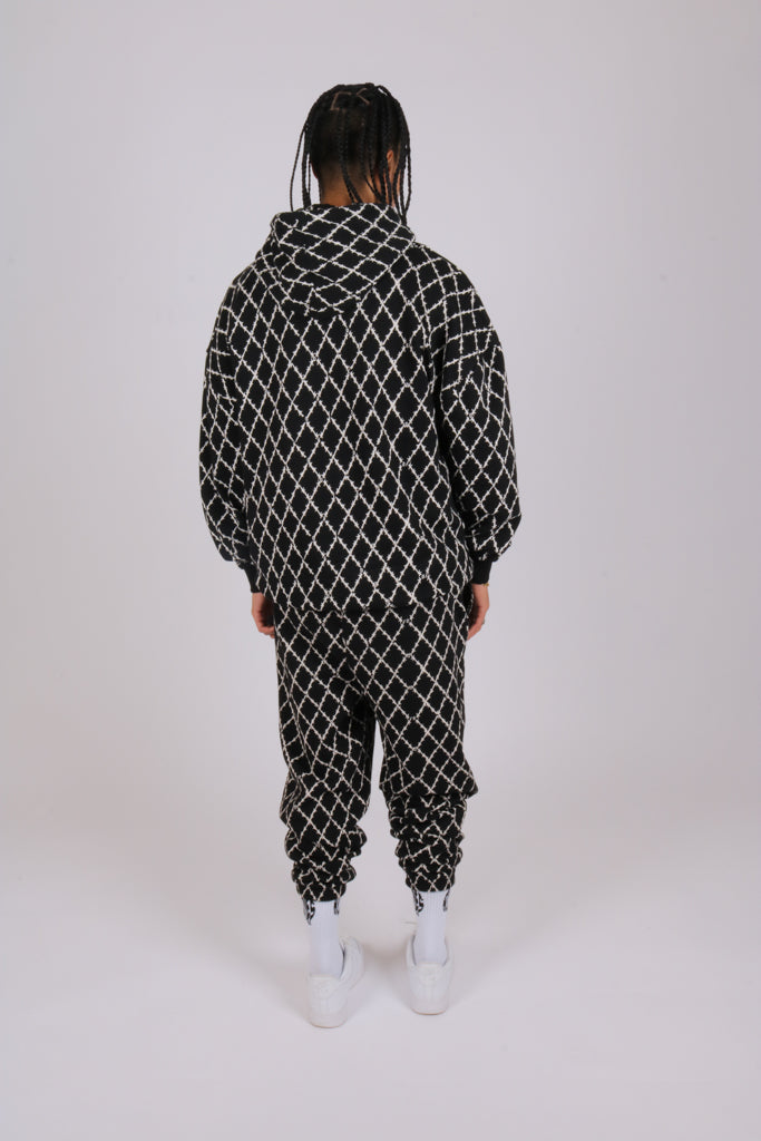 Oversized hoodie in monogram print