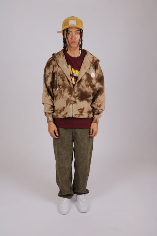 Balloon relaxed fit corduroy trousers in khaki