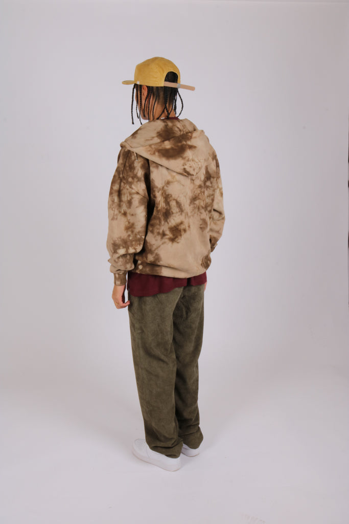 Dazed oversized hoodie in brown tie dye