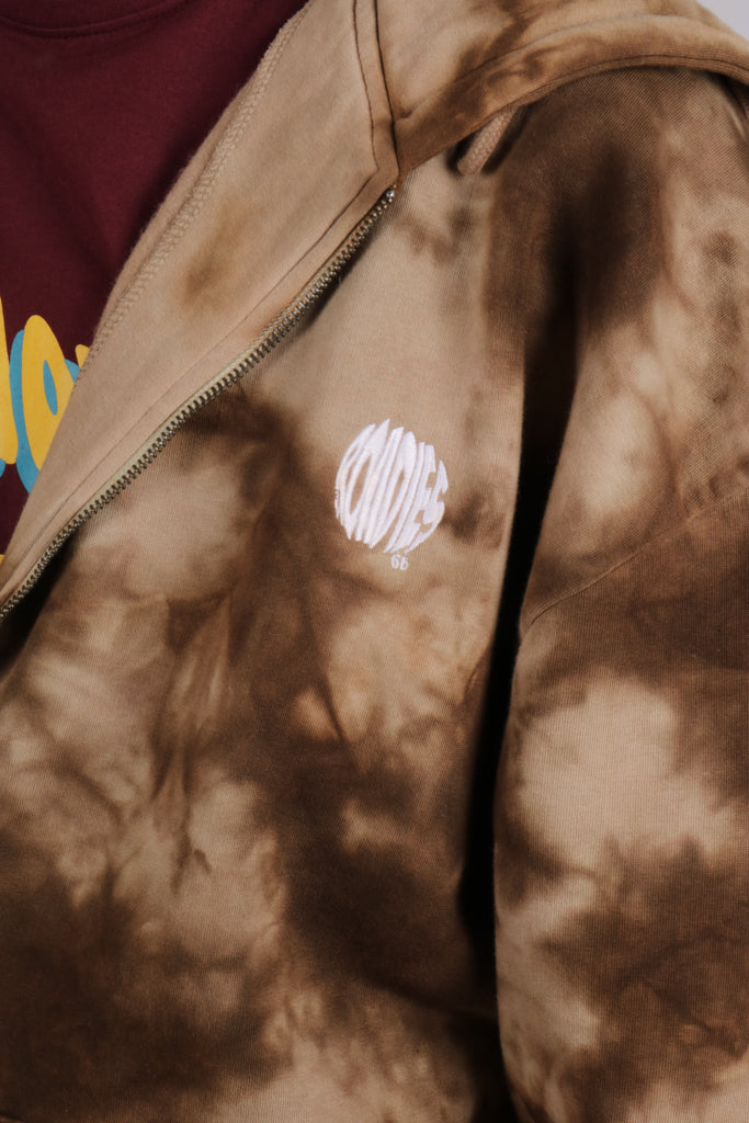 Dazed oversized hoodie in brown tie dye