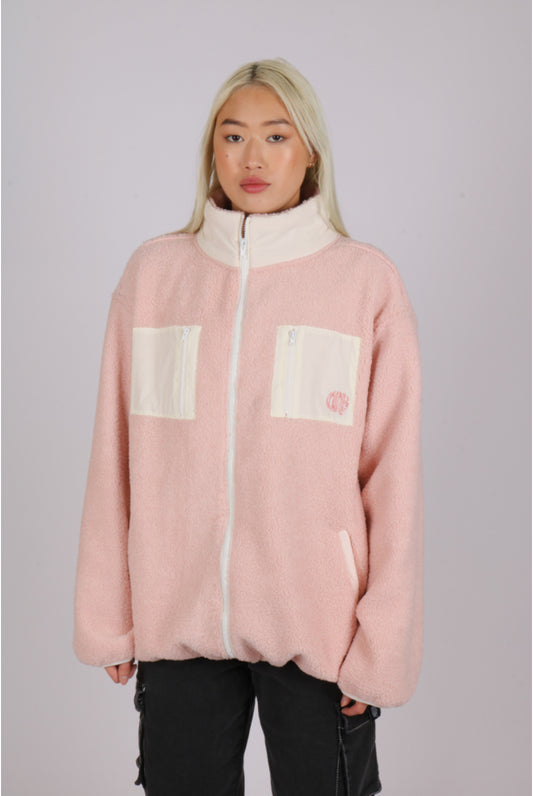Alaska essential chill borg jacket in soft pink
