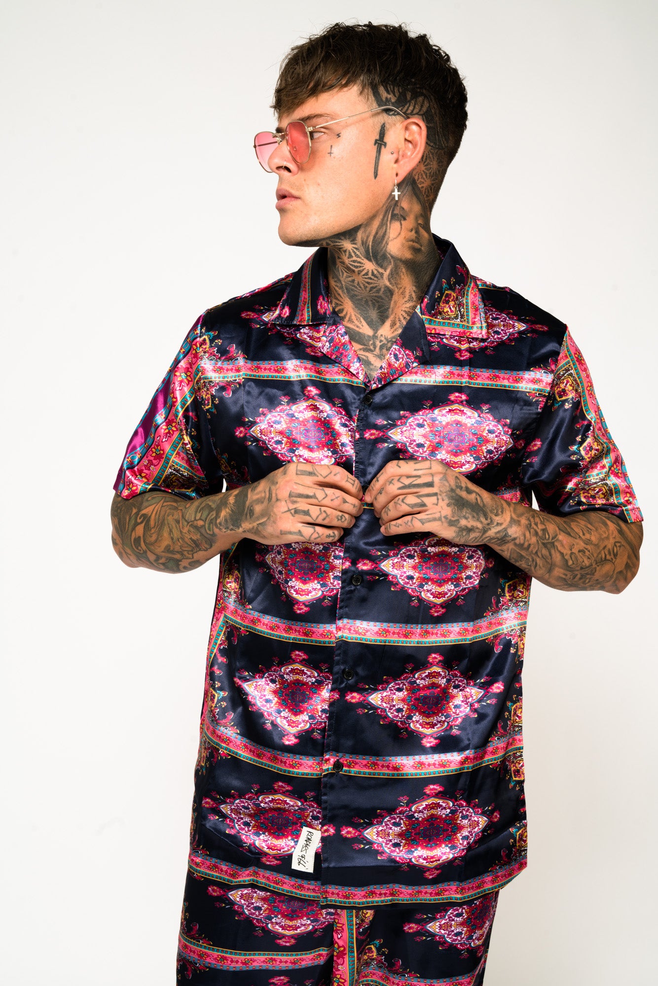 Roadies of 66 - Paisley Print Revere Collar Co-ord Shirt