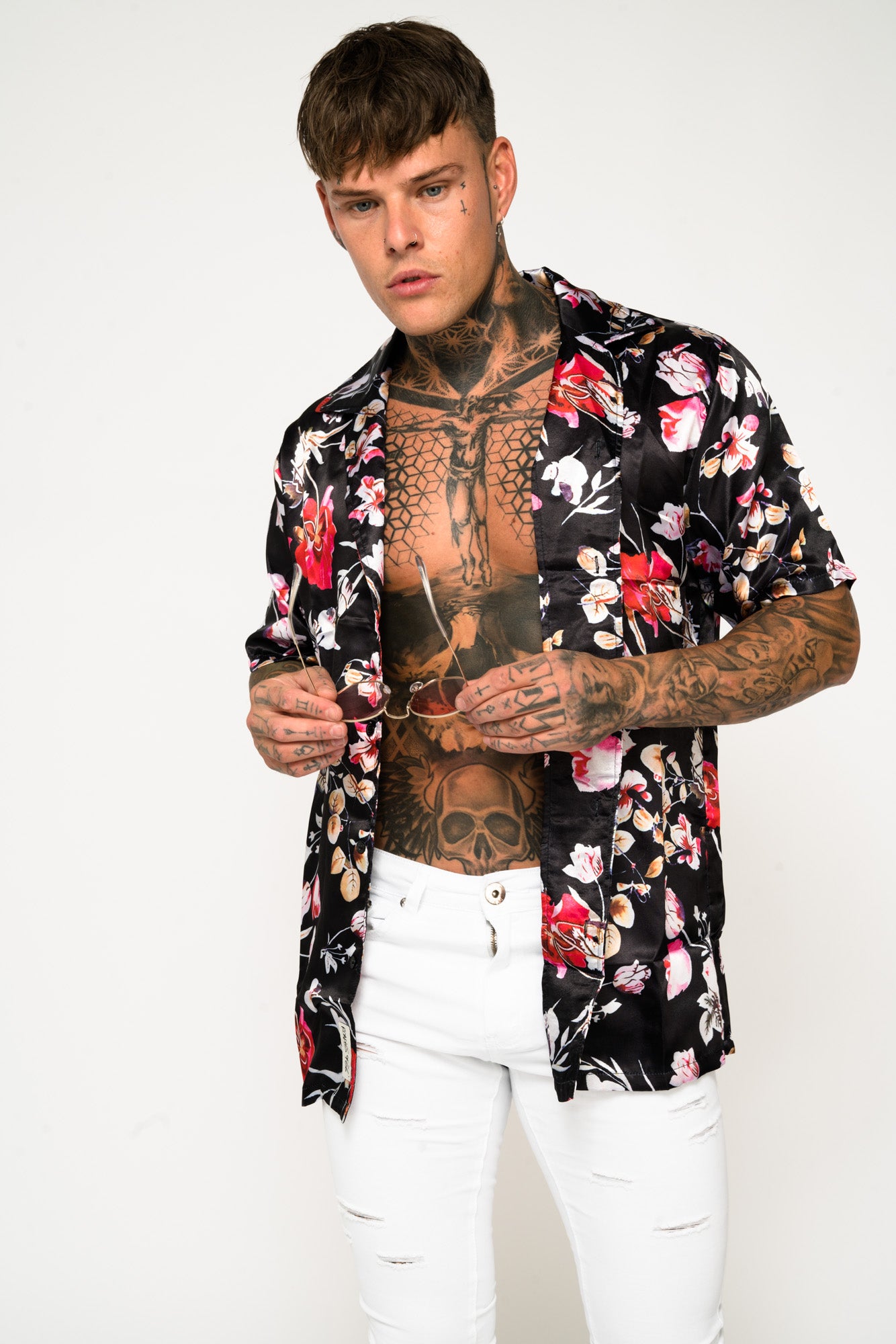 Roadies of 66 - Floral Print Revere Collar Shirt