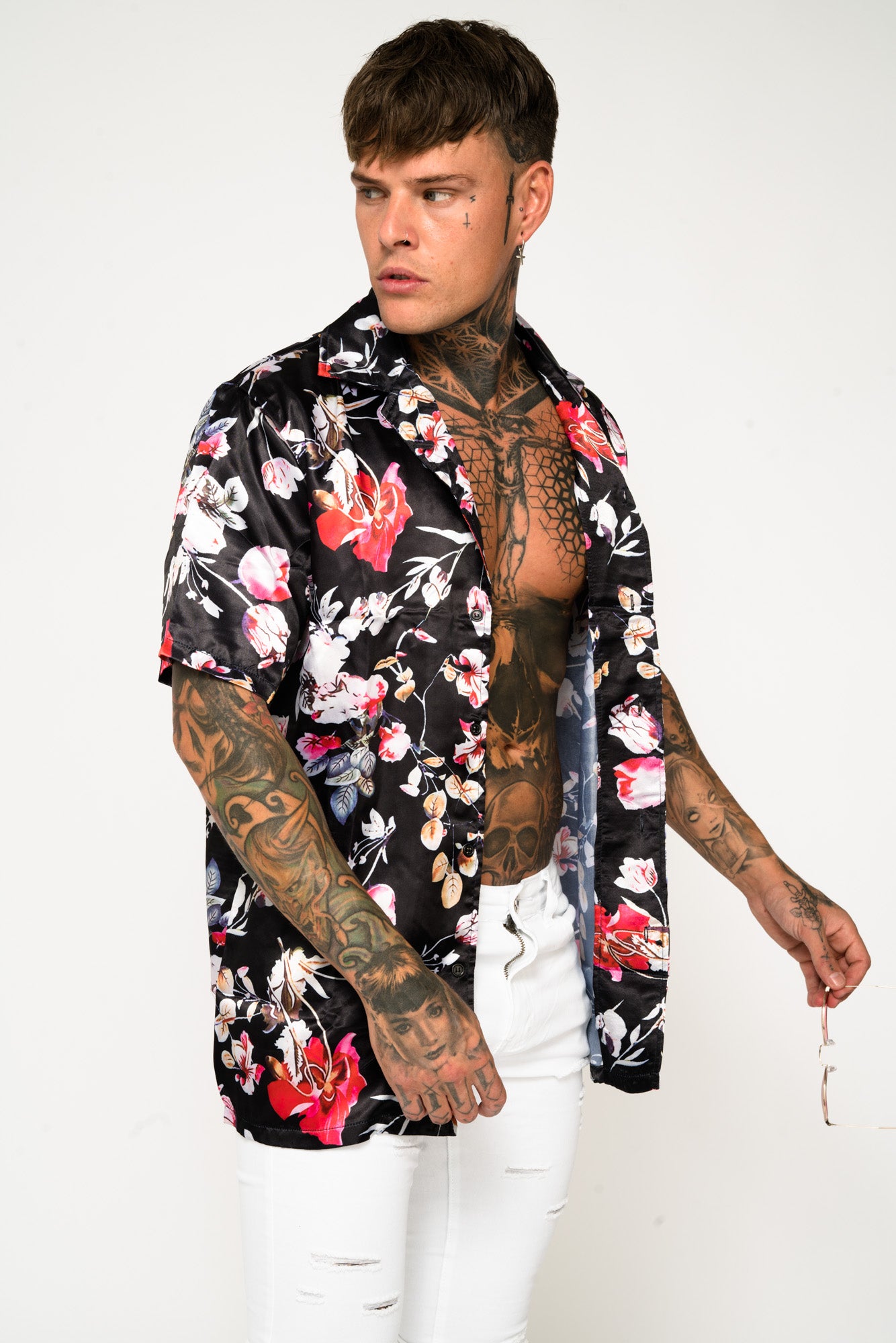 Roadies of 66 - Floral Print Revere Collar Shirt