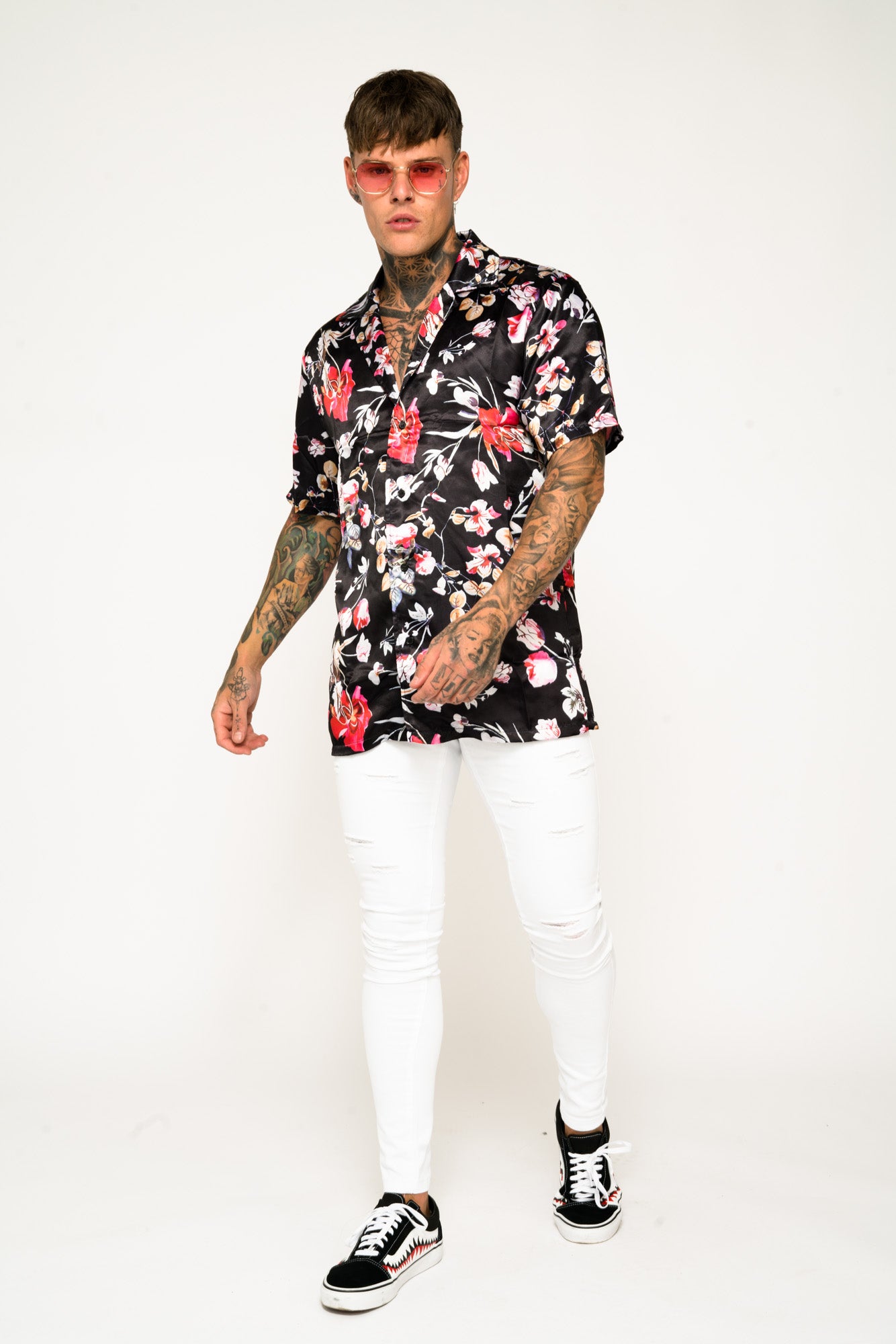 Roadies of 66 - Floral Print Revere Collar Shirt