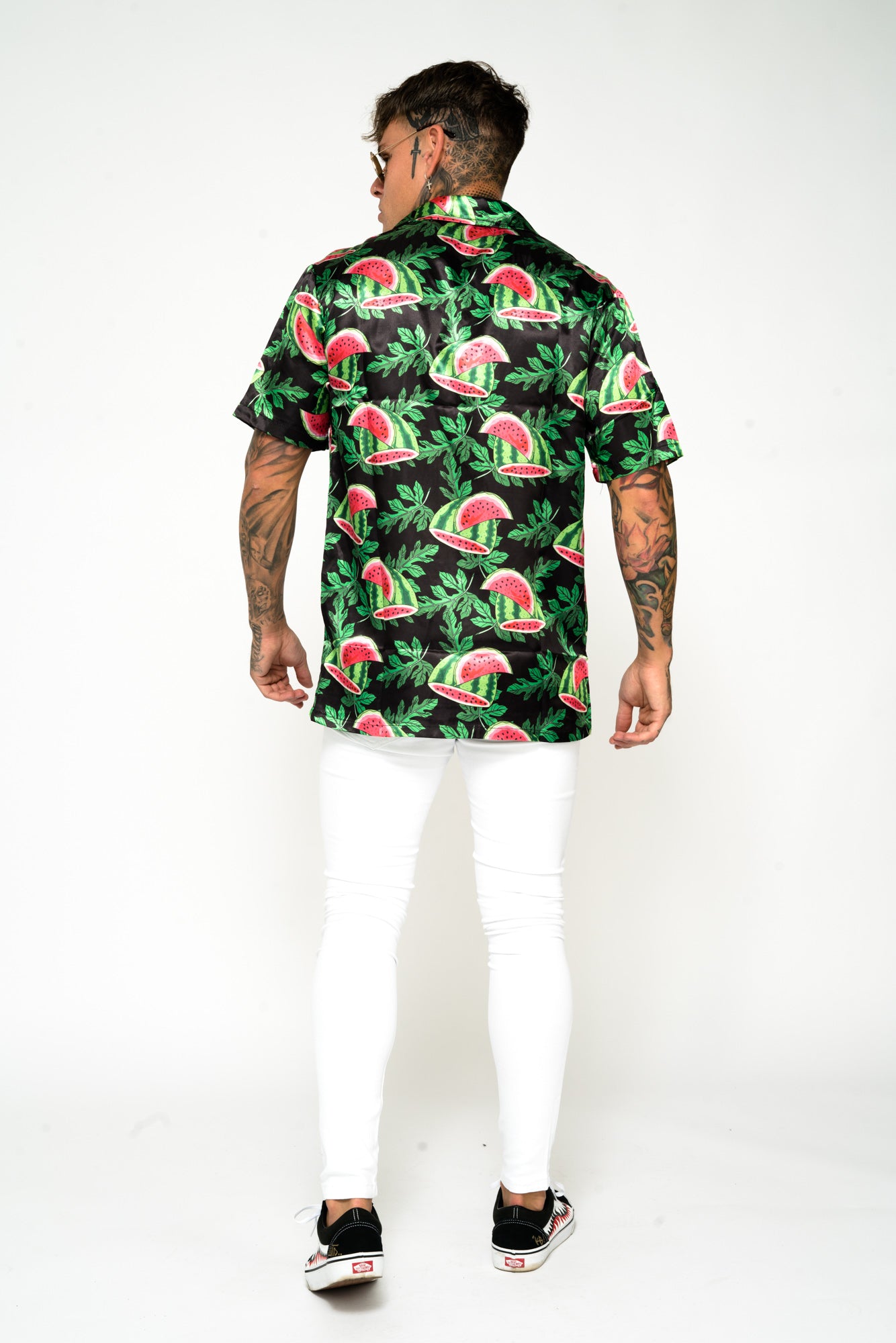 Roadies of 66 - Watermelon Print Revere Collar Shirt