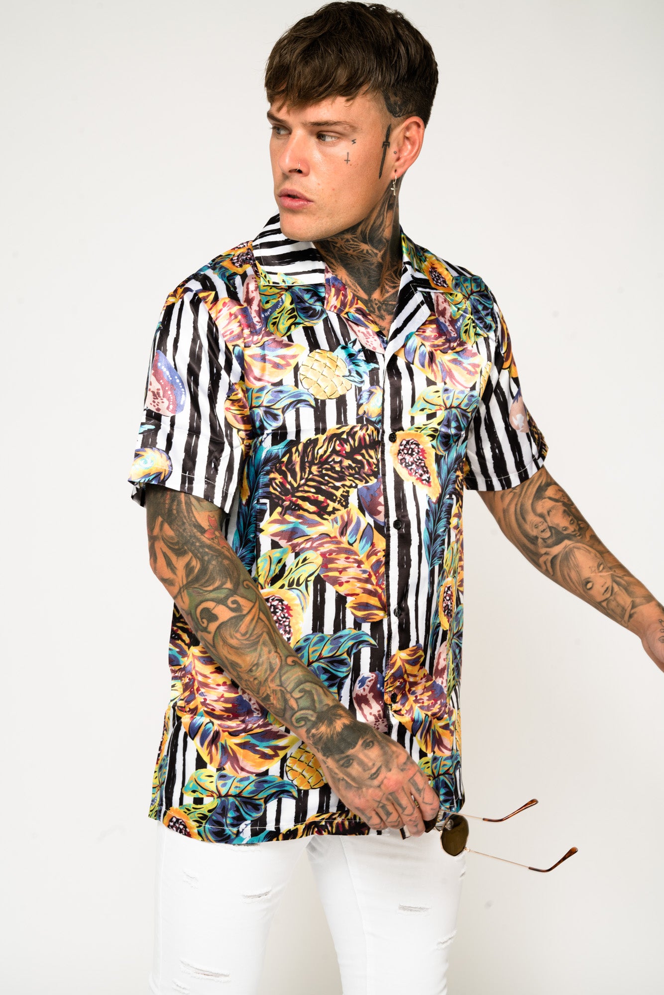 Roadies of 66 - Jungle Print Revere Collar Shirt