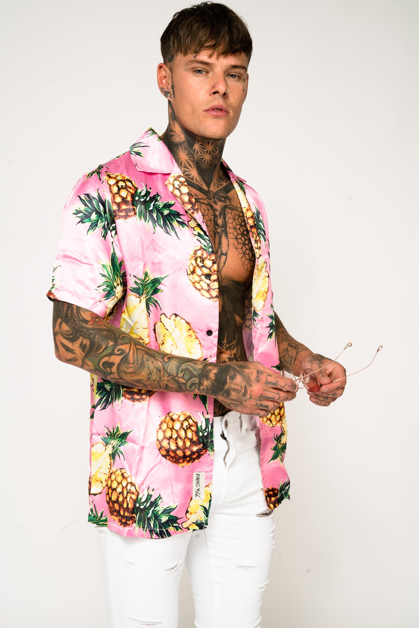 Roadies of 66 - Pineapple Print Revere Collar Shirt