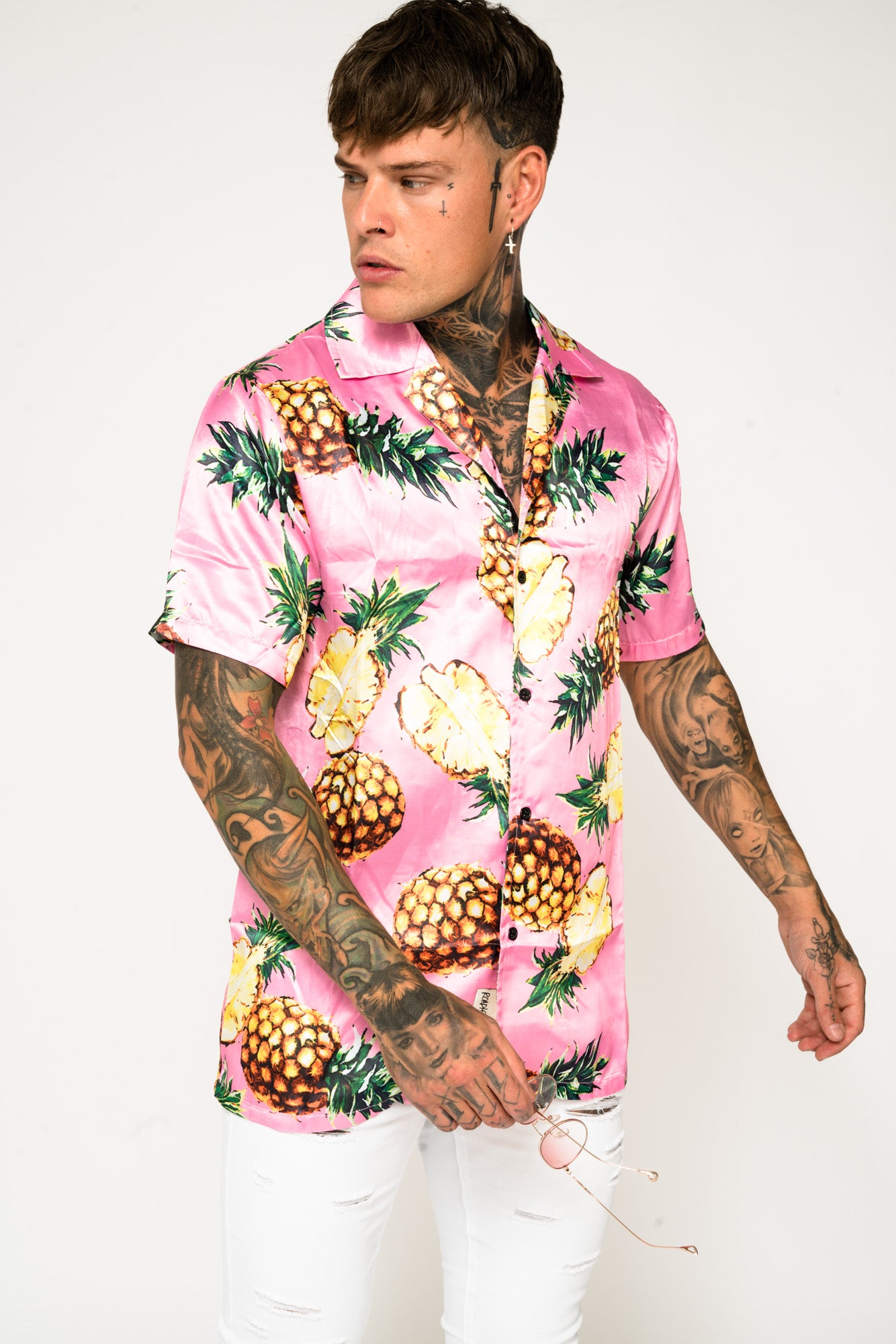 Roadies of 66 - Pineapple Print Revere Collar Shirt