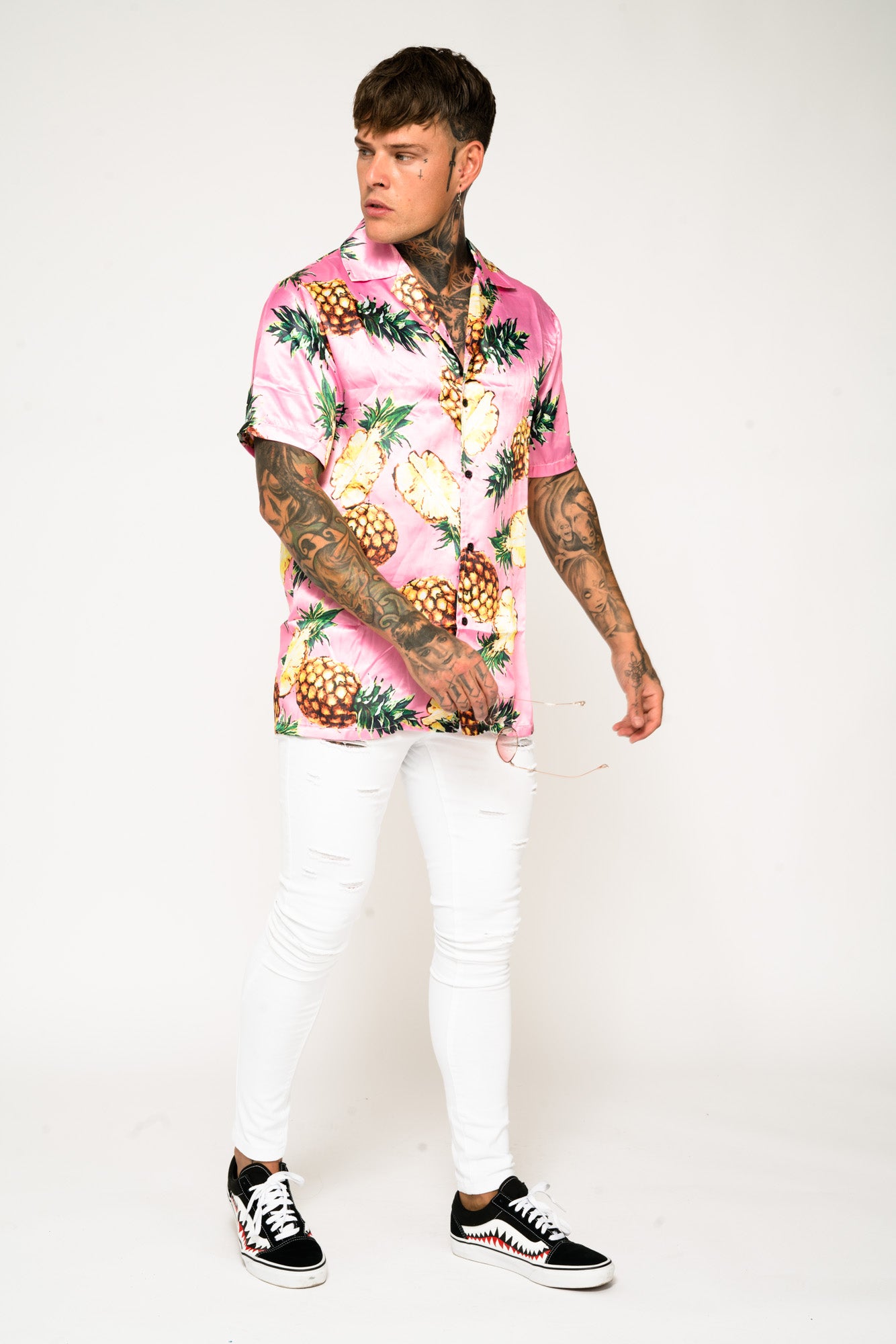 Roadies of 66 - Pineapple Print Revere Collar Shirt