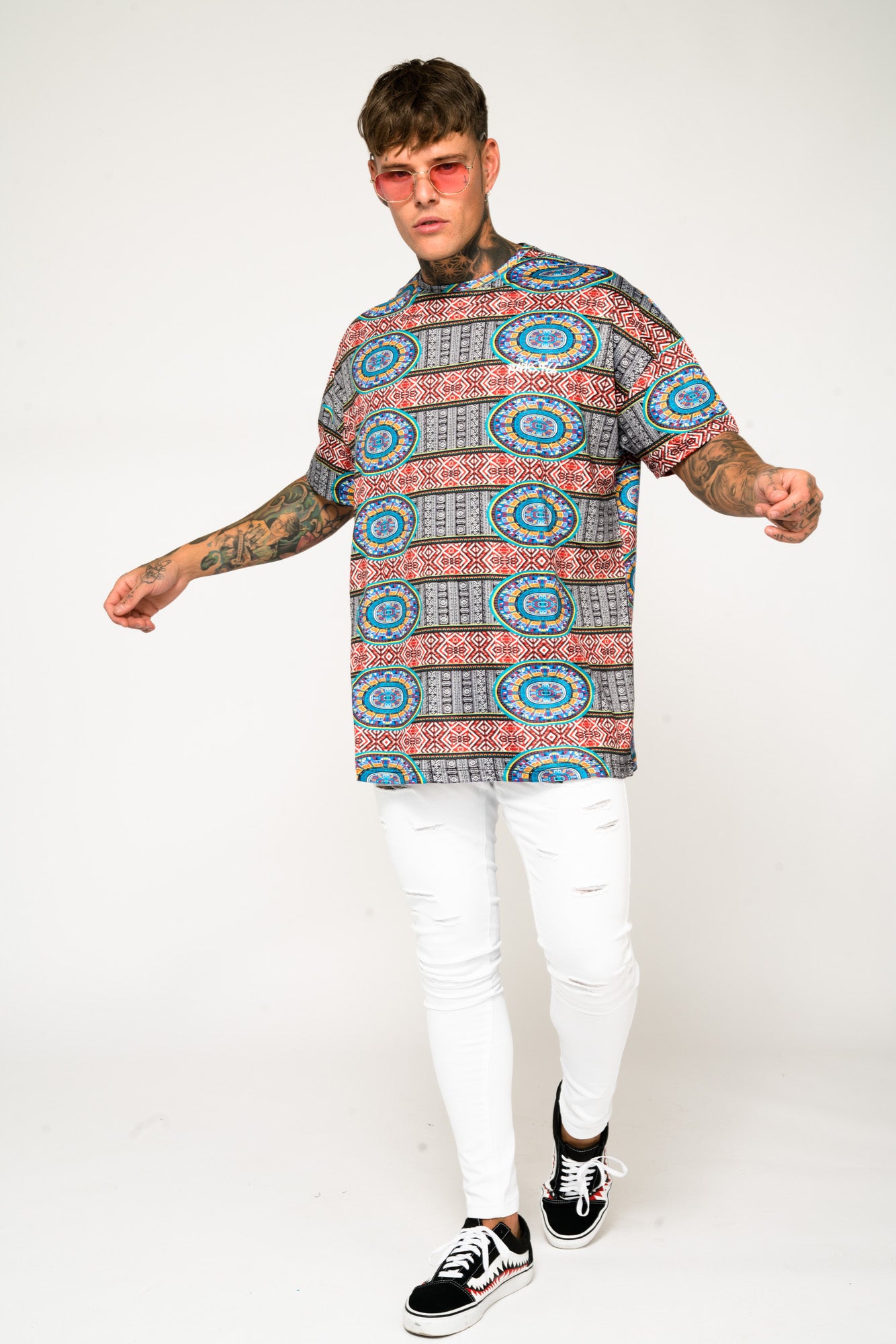 Roadies of 66 - Oversized Aztec Print T - Shirt