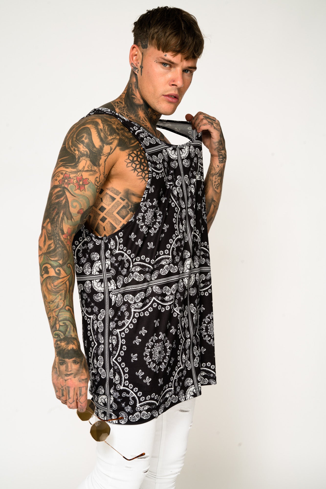 Roadies of 66 - Oversized Bandana Print Vest