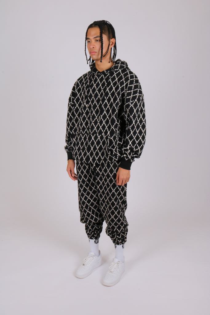 Oversized hoodie in monogram print