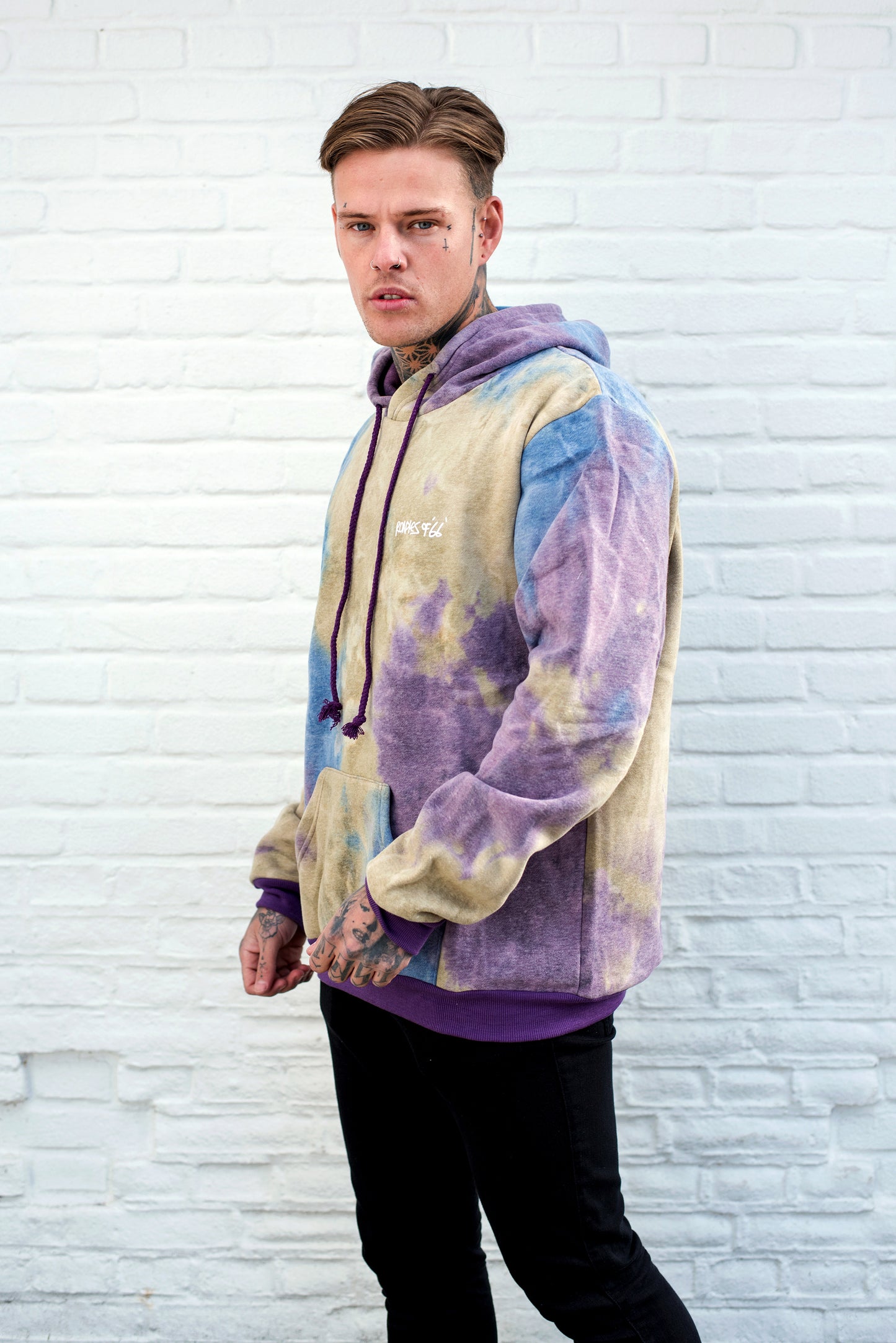 Roadies of 66 - Tye Dye Hoodie in Purple