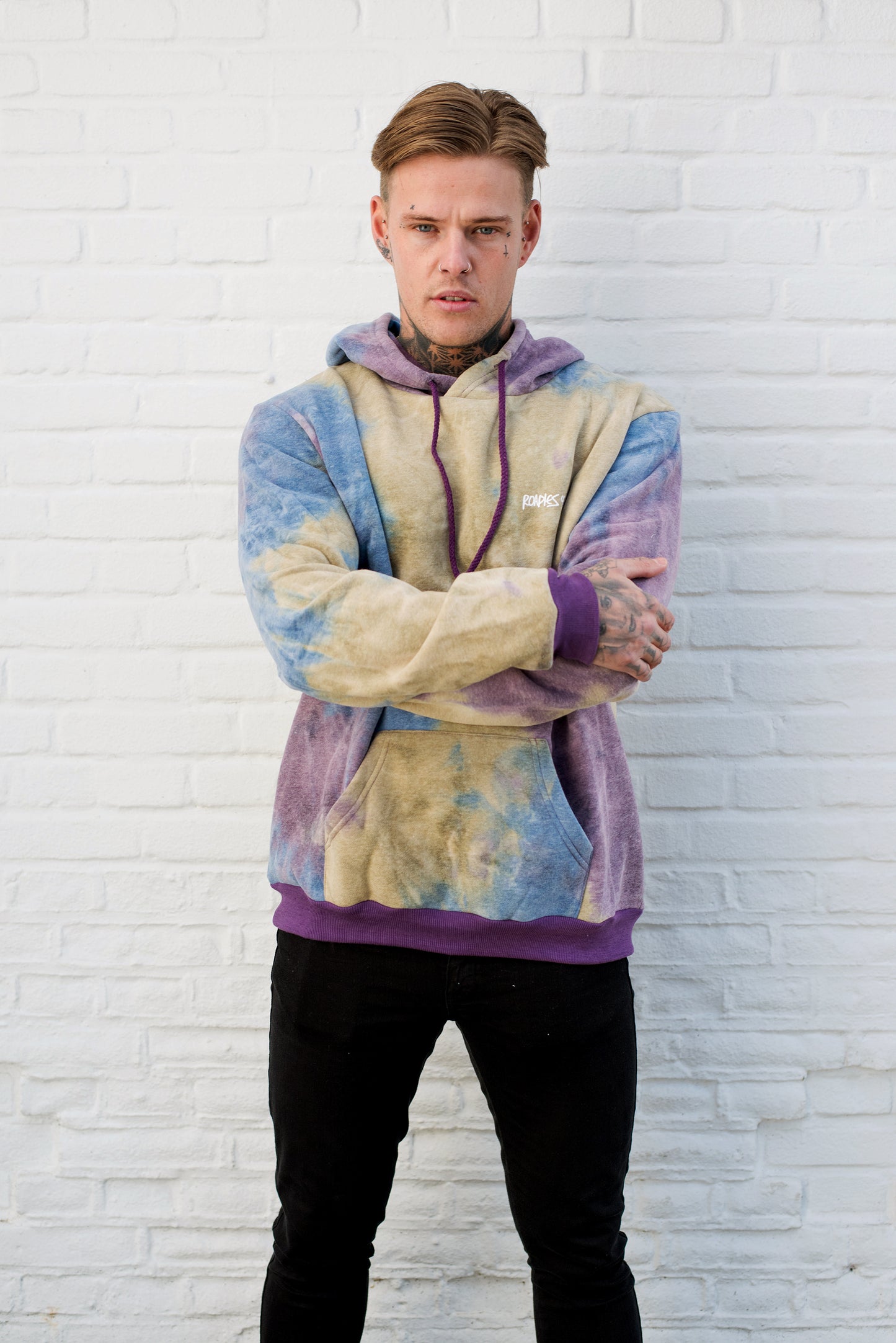 Roadies of 66 - Tye Dye Hoodie in Purple