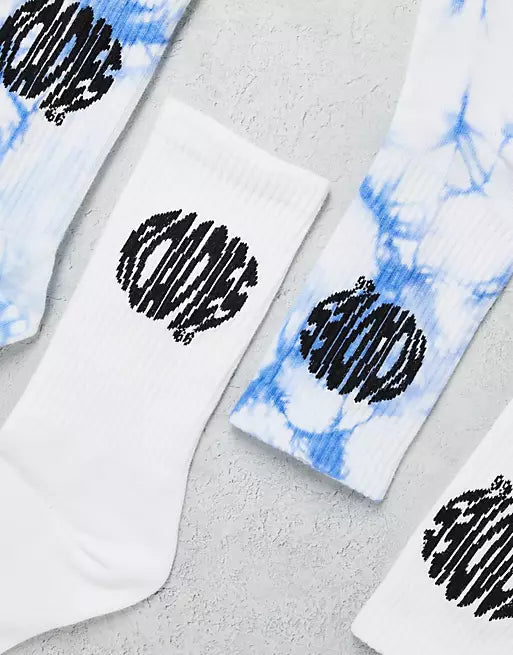 Roadies club socks in tie dye UK 6-11 blue tie dye pack